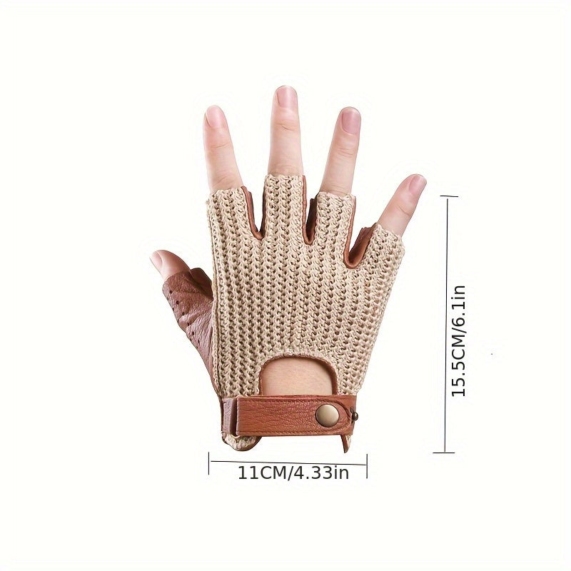 Gants sans doigts en cuir