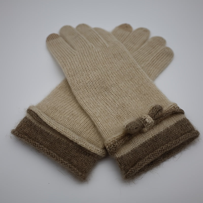 Gants en cachemire, velours bleu