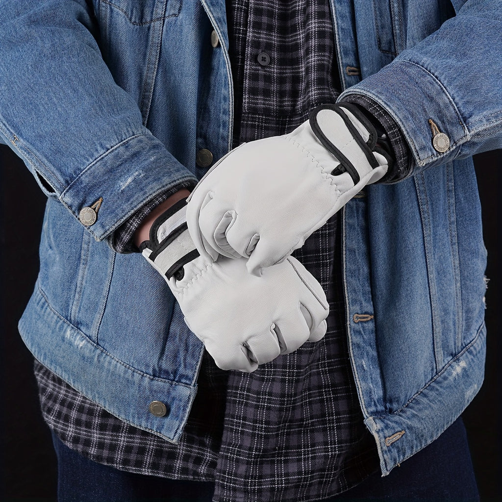 Gants coupe-vent thermiques en cuir