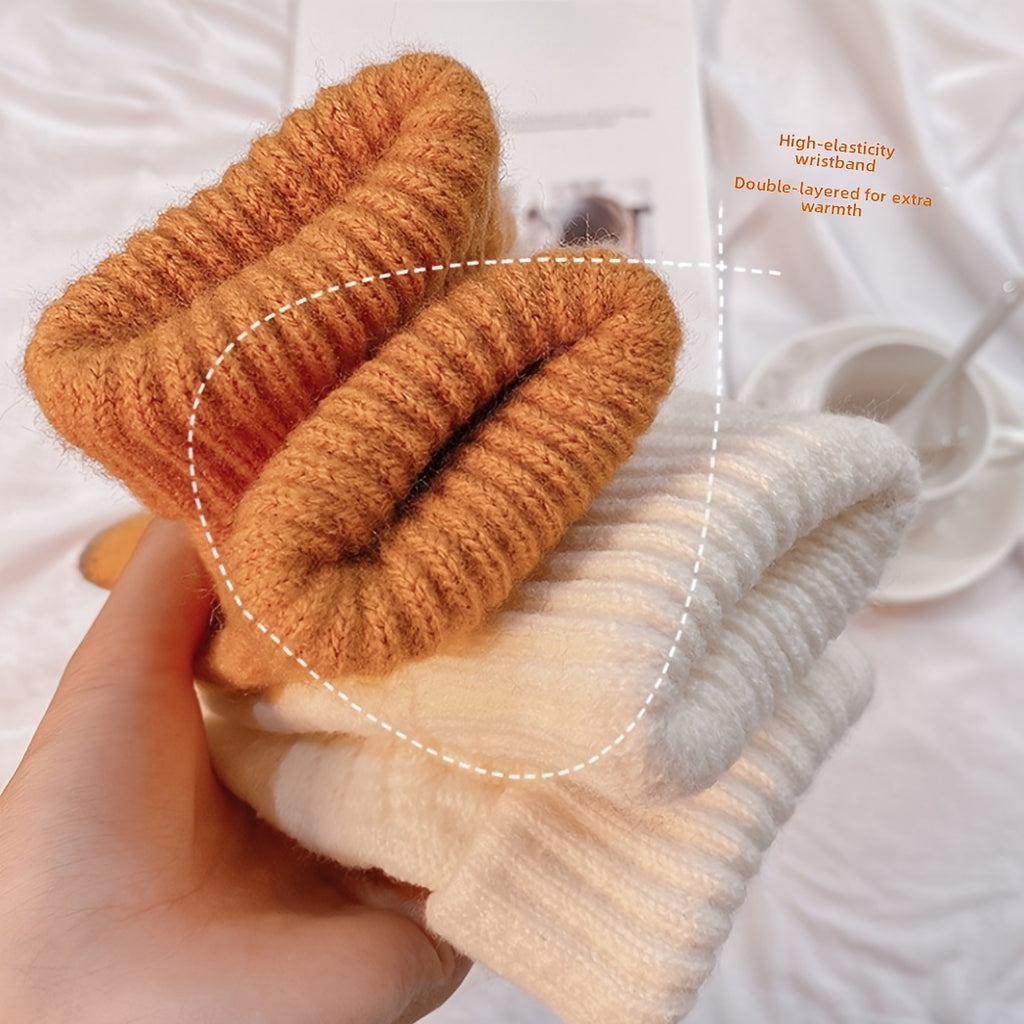 Gants tactiles en maille gaufrée imprimés