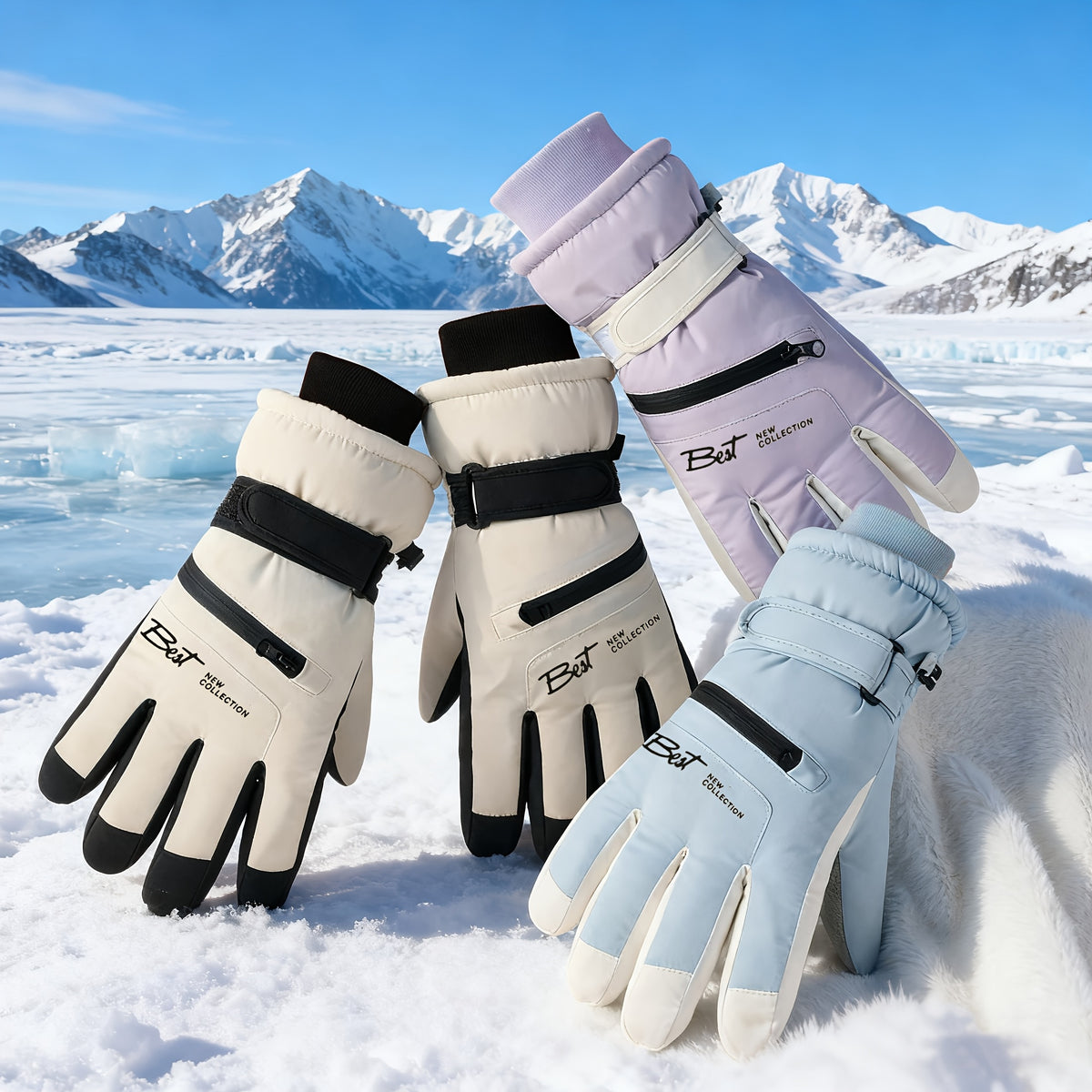 Gants tactiles coupe-vent imperméables en cuir