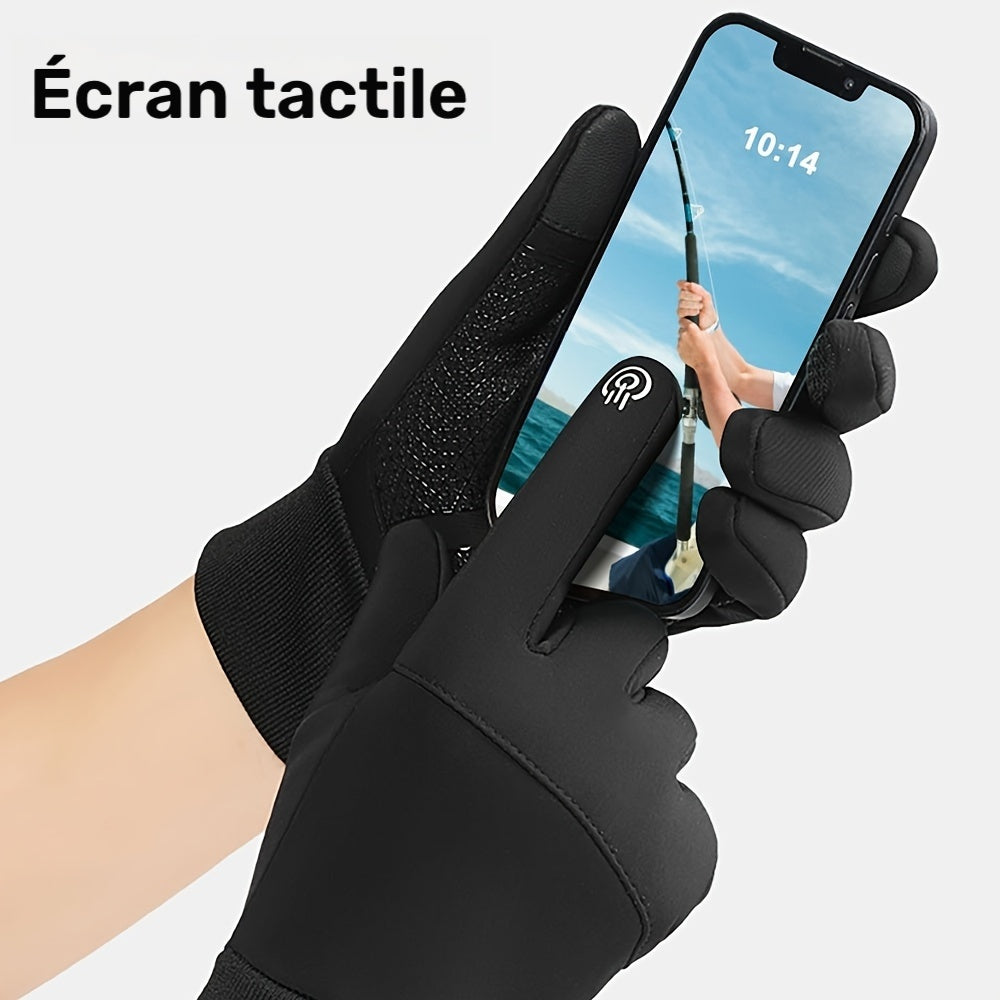 Gants tactiles coupe-vent thermiques en simili cuir, du M au XL