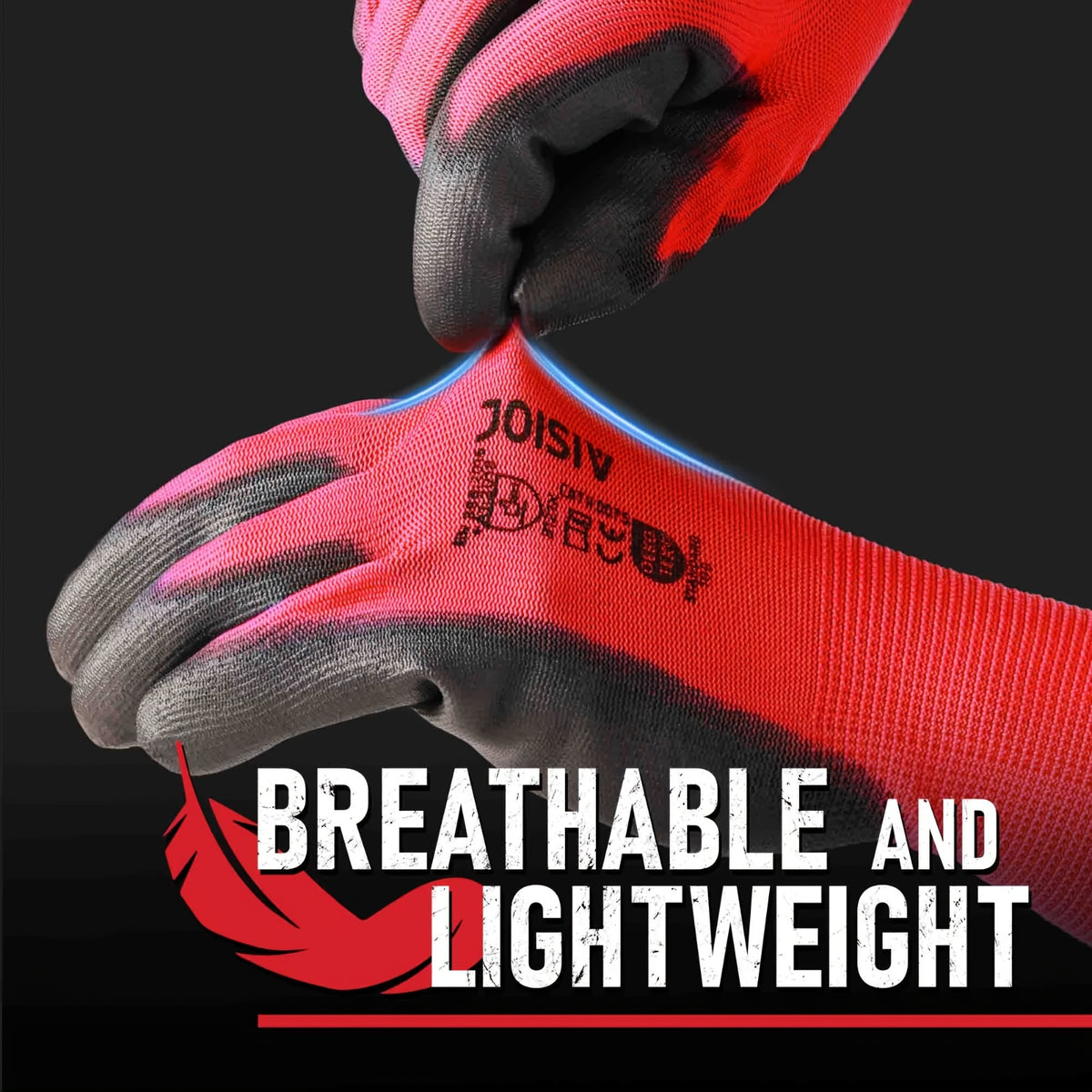 Gants de travail respirants en maille enduite — lot de 20 paires