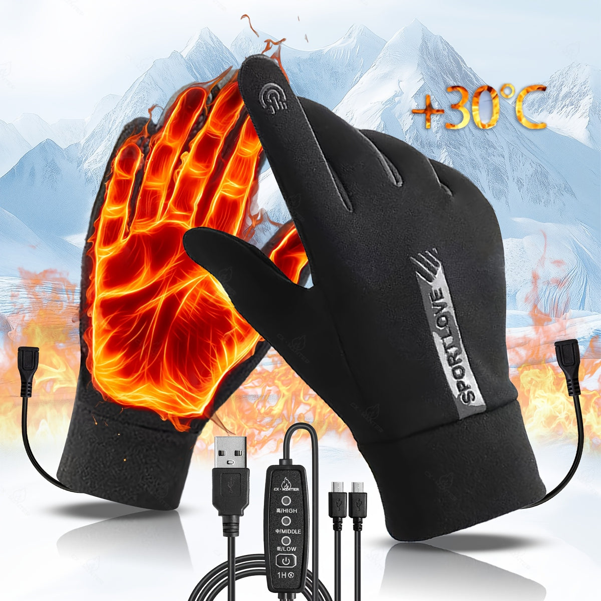 Gants de ski chauffants
