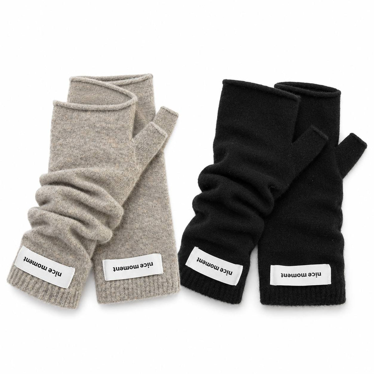 Gants demi-doigts (Noir + Gris) 2 pièces / Taille unique