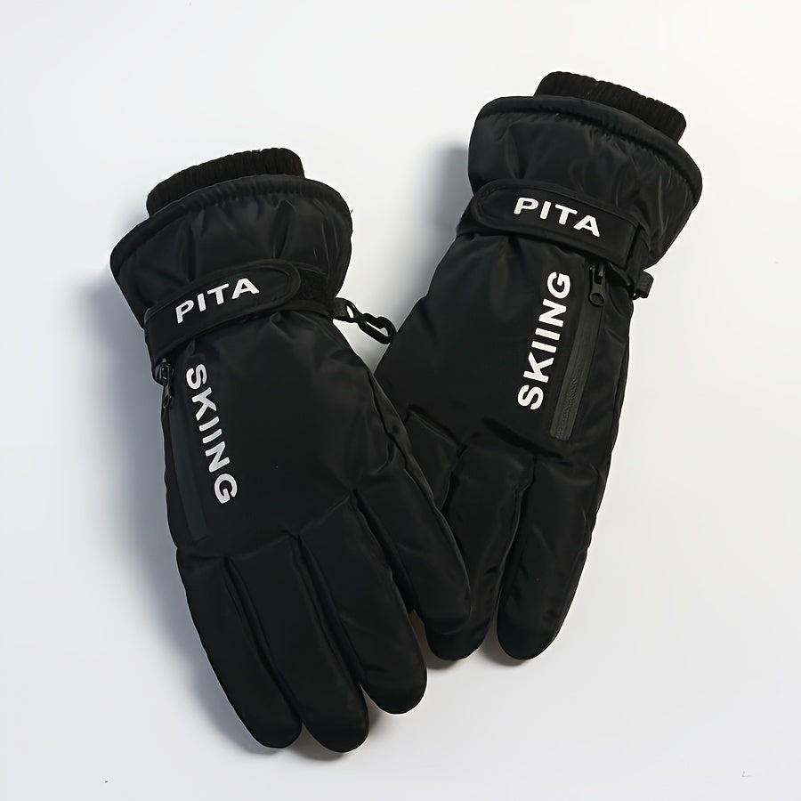 Gants tactiles doublés thermiques, 4 coloris, noir