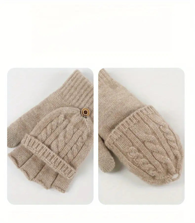 Gants sans doigts doublés en maille