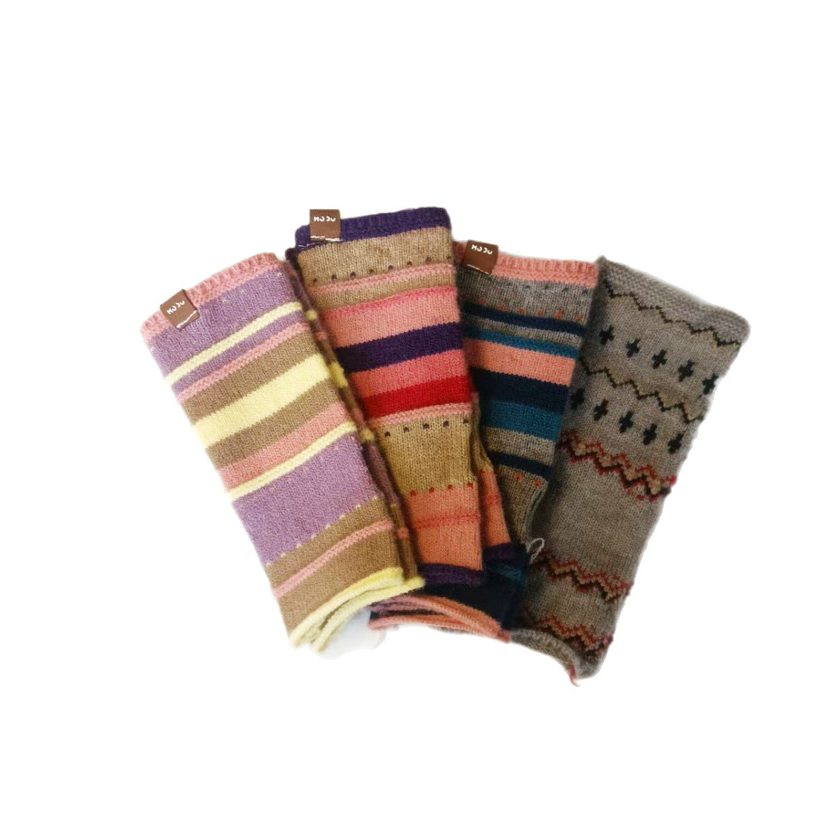 Gants en maille, 4 coloris, rayé