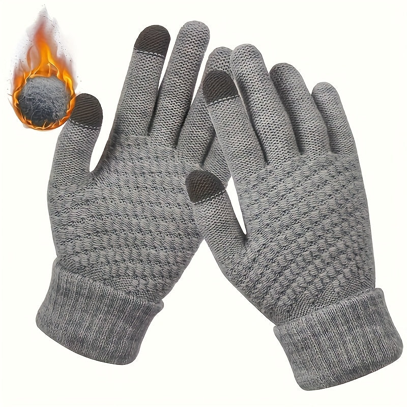 Gants thermiques en maille — lot de 2 paires, 2 coloris, gris