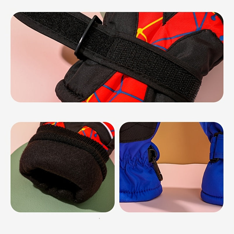 Gants en maille pour enfant, bleu foncé