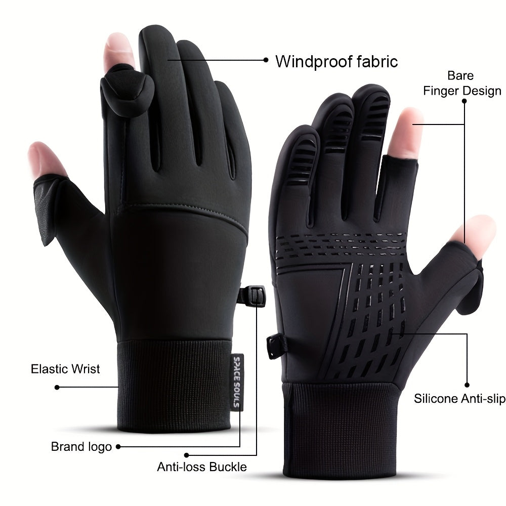 Gants à doigts rabattables à paume renforcée en softshell
