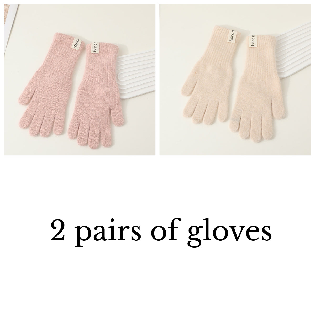1 paire en rose + 1 paire en beige / 2 Paires