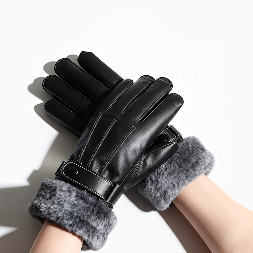 Gants tactiles thermiques en cuir