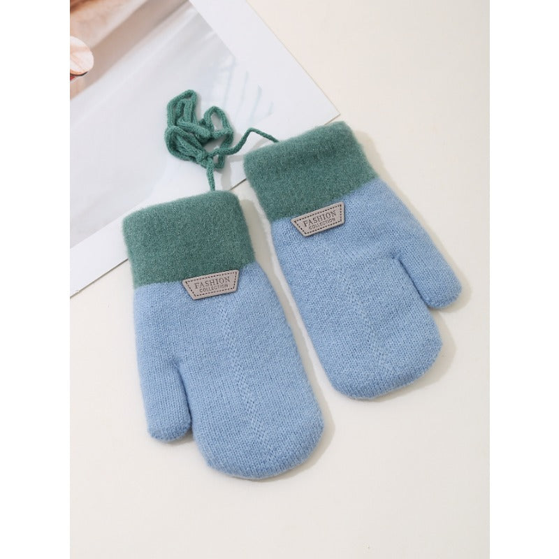 Gants multicolores pour enfants bleus Image