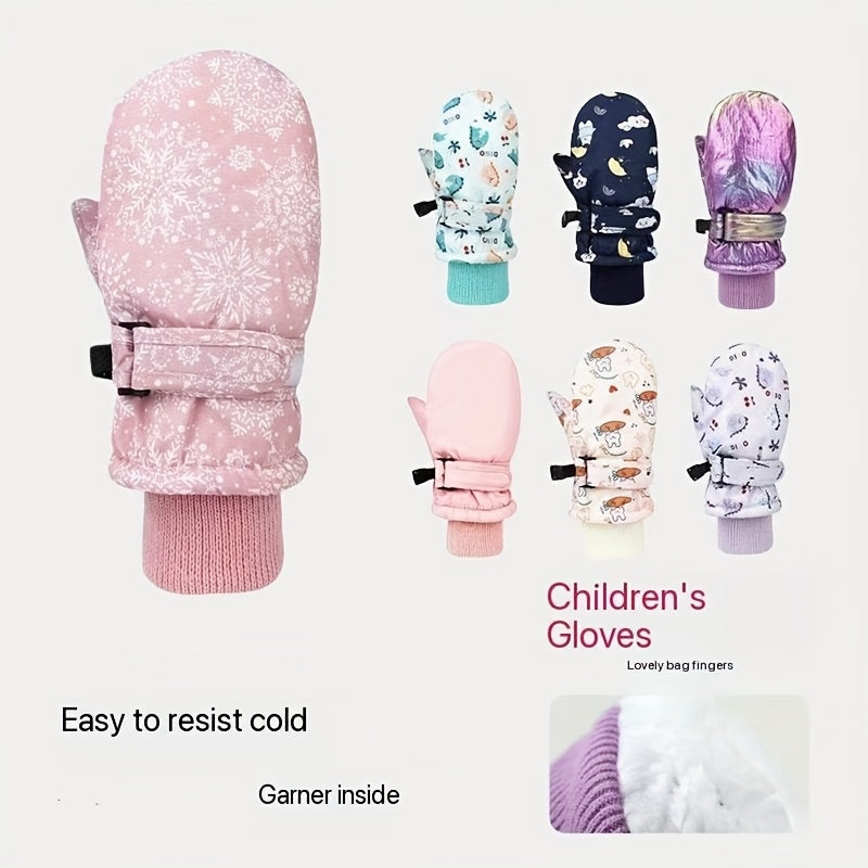 Gants doublés de ski en maille, 5 coloris