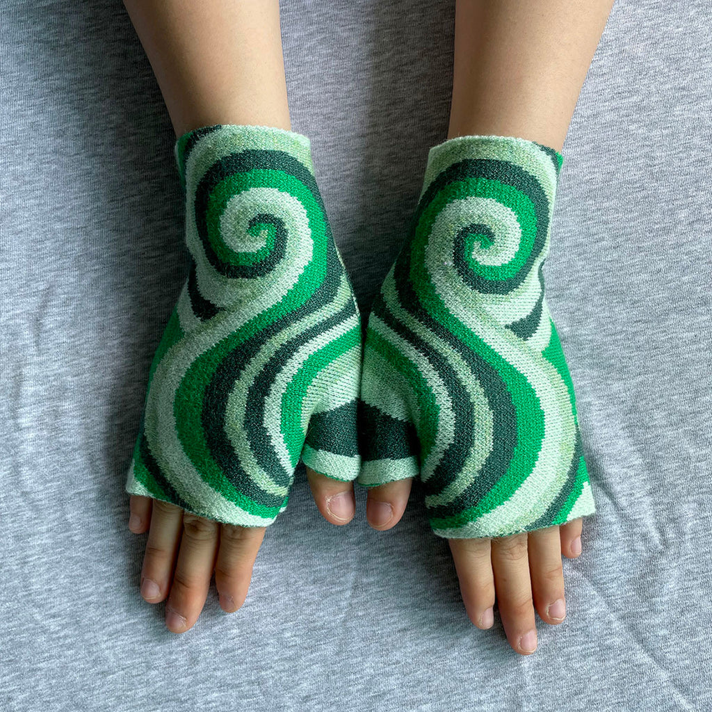 Gants sans doigts en maille, 6 coloris, jacquard