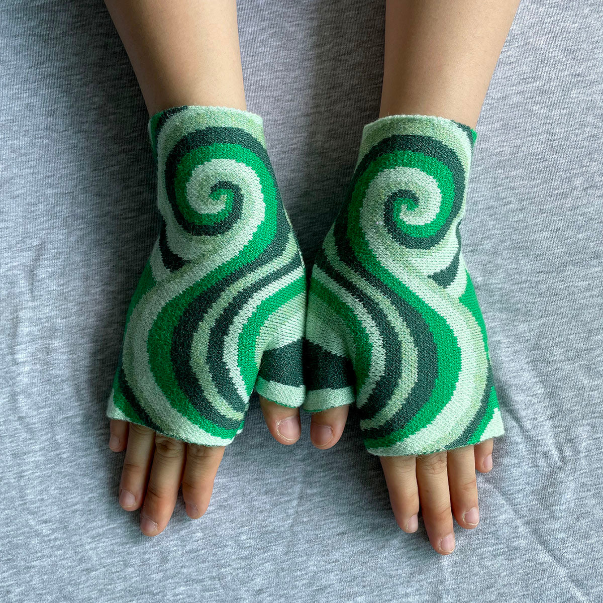 Gants sans doigts en maille, 6 coloris, jacquard