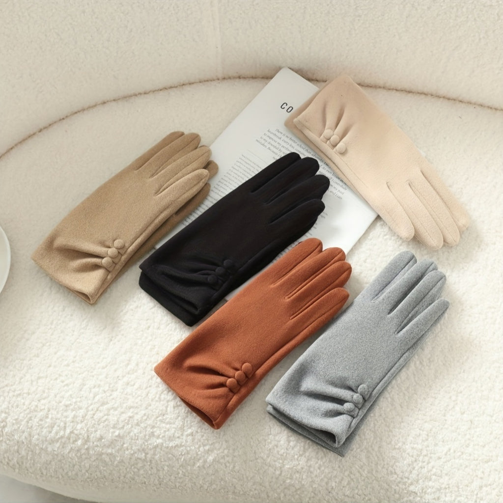 Gants doublés en maille, 5 coloris