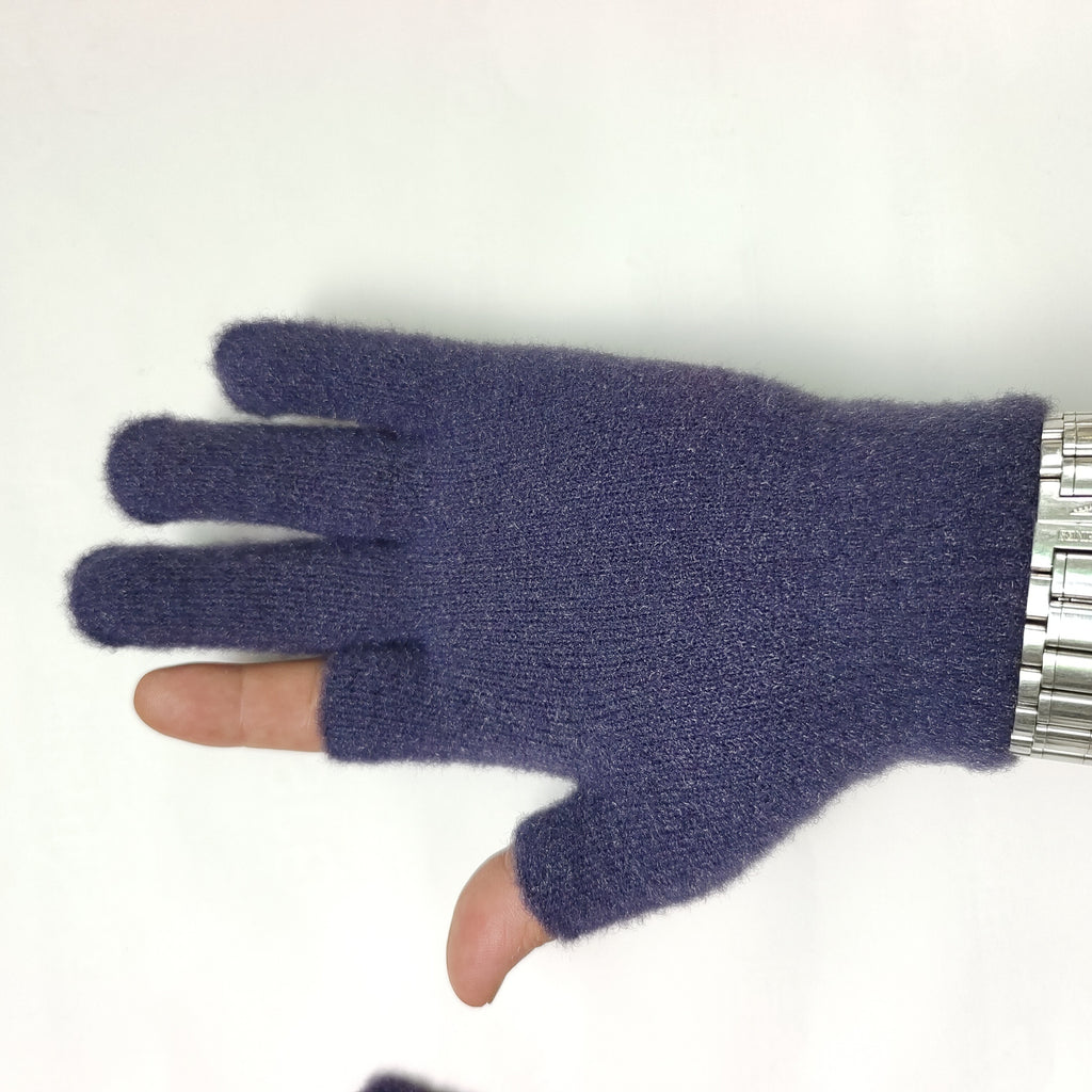 Gants sans doigts en maille, 6 coloris, deux doigts noir et deux doigts kaki