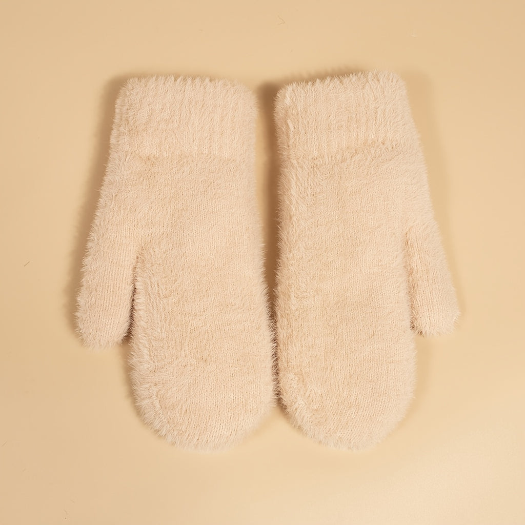 Moufles, pour le grand froid, rose, gris, noir, crème, beige