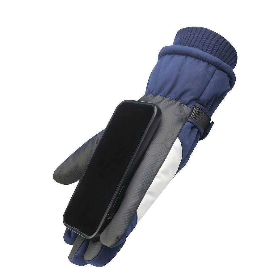 Gants de ski imperméables à poignet côtelé