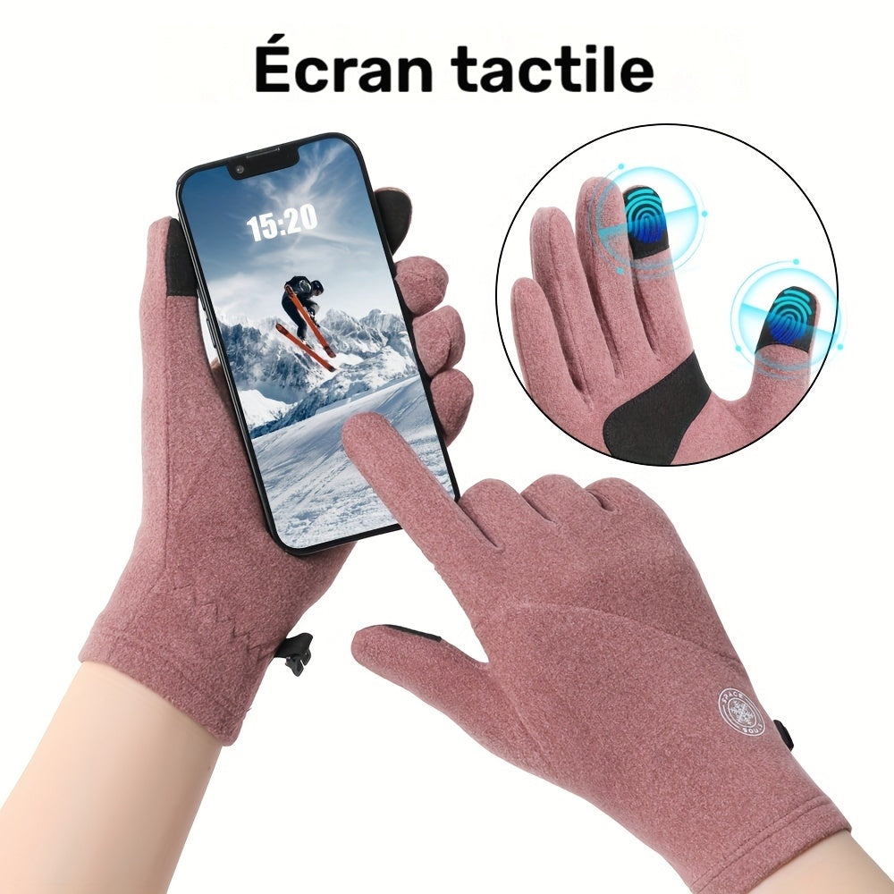 Gants tactiles doublés de ski en maille