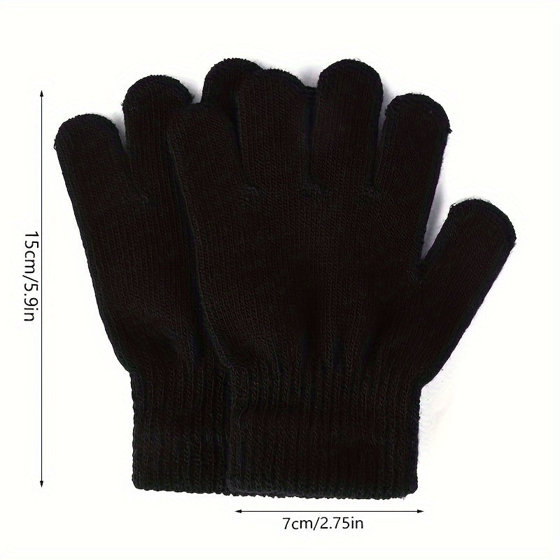 Gants en maille — lot de 5 paires, polychrome
