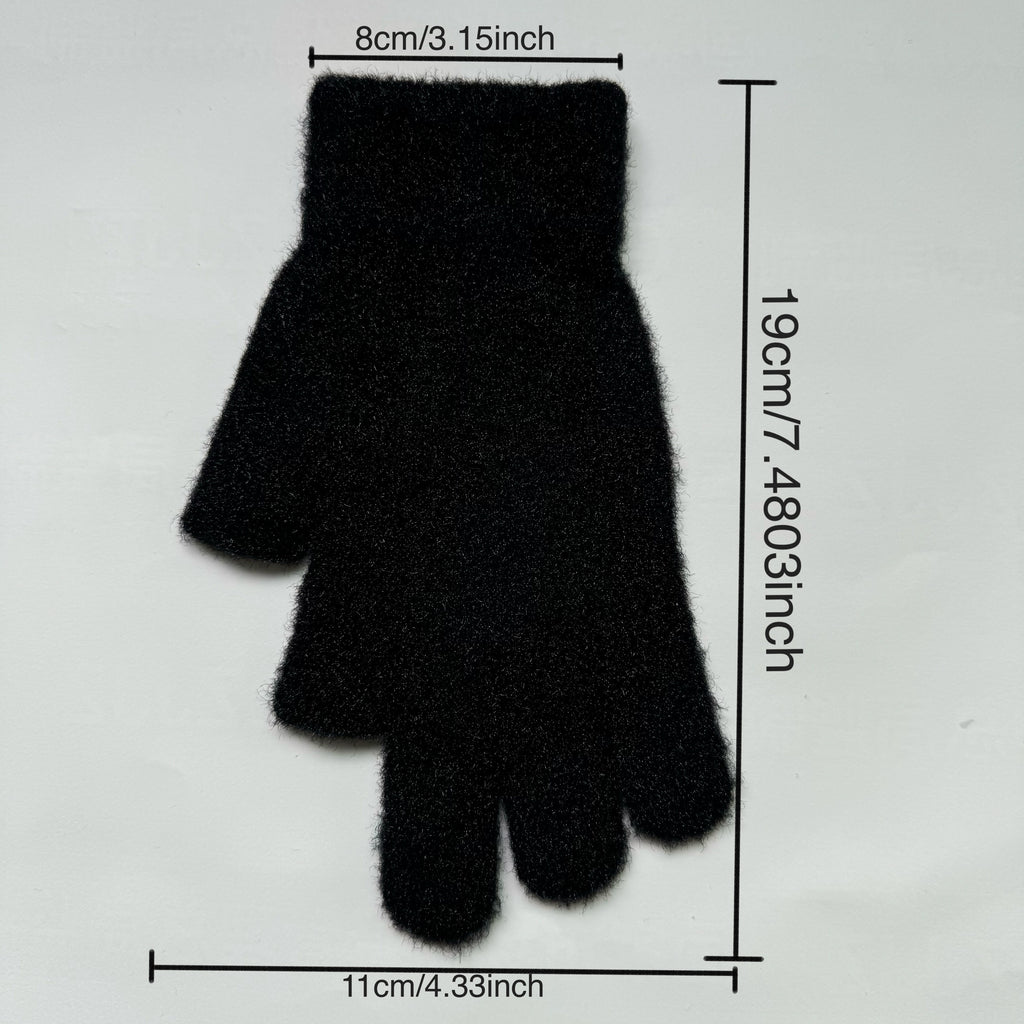 Gants sans doigts en maille, 6 coloris, deux doigts noir et deux doigts kaki