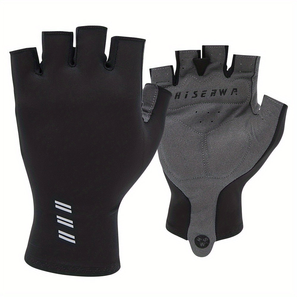 Mitaines de vélo, demi-doigts, vert, noir, noir