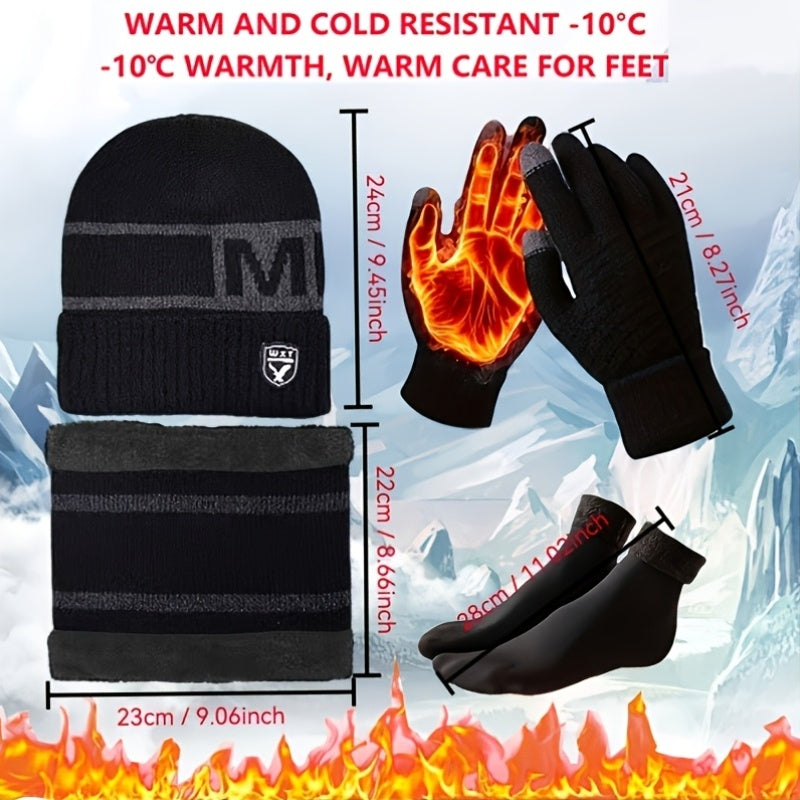 Gants tactiles doublés thermiques en maille — lot de 4 paires