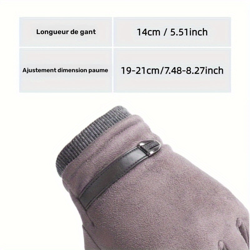 Mitaines à boucle décorative en suédine