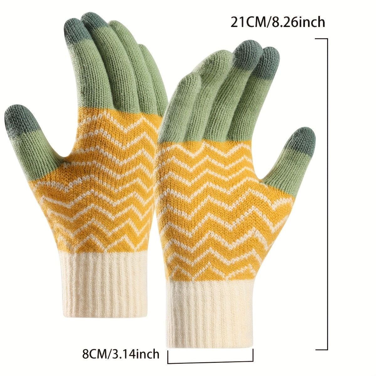 Gants tactiles doublés thermiques en maille, 2 coloris