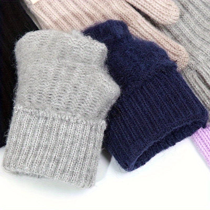 Gants à étiquette cousue en maille côtelée pour enfant