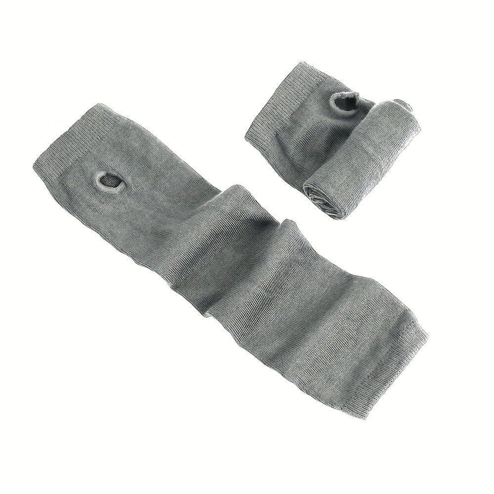Gants sans doigts en maille, gris