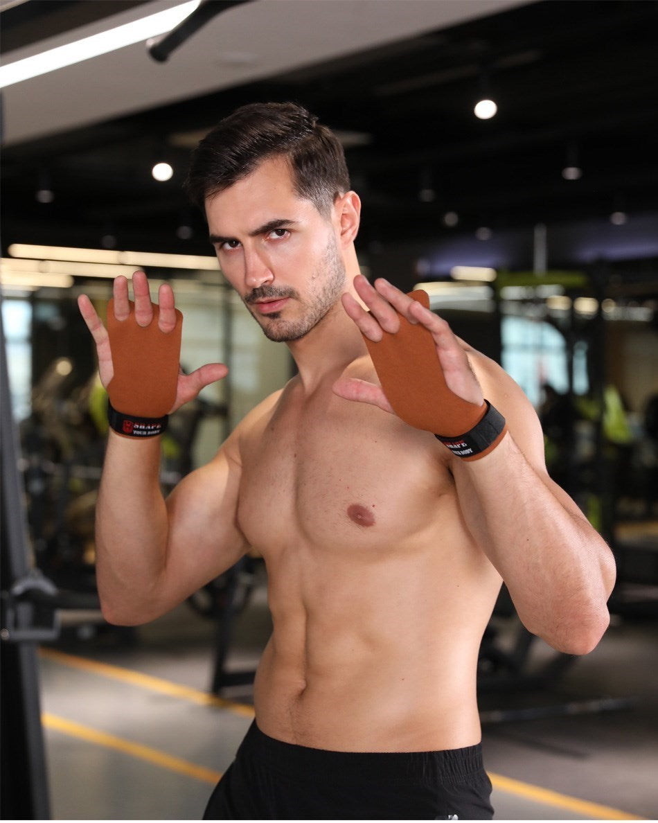 Gants de musculation à sangle de poignet en cuir