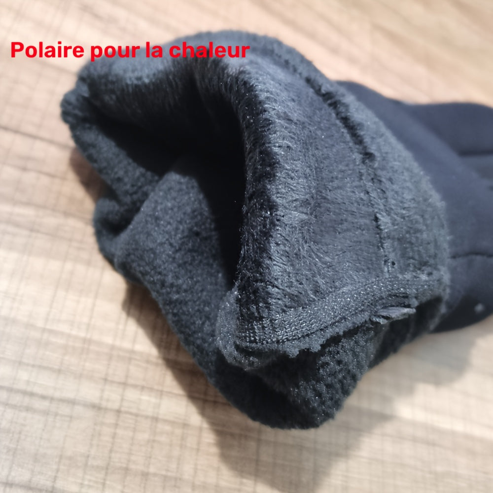 Gants tactiles antidérapants à picots en softshell, gris