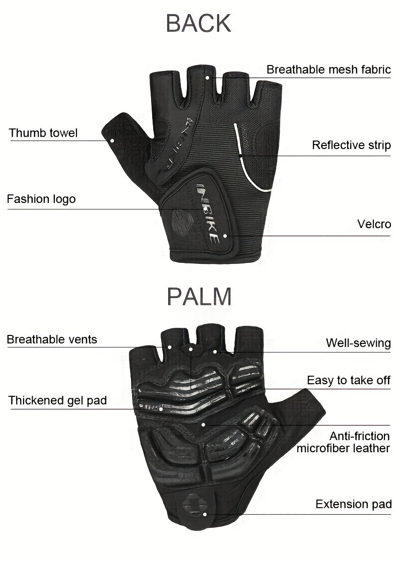 Mitaines de vélo à paume renforcée en simili cuir