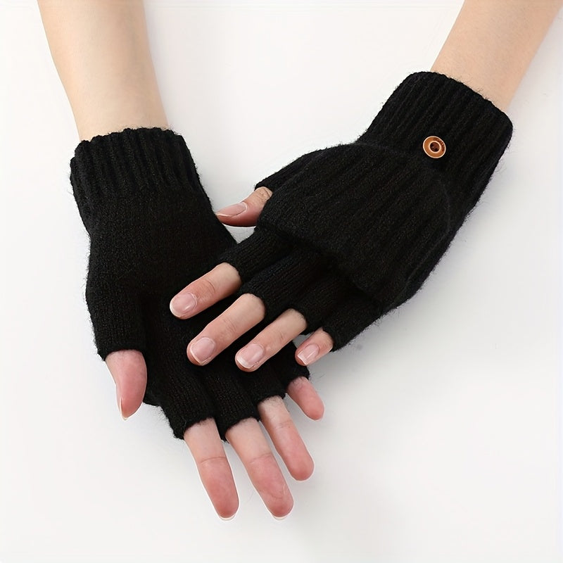 Gants mitaines coupe-vent thermiques en maille, 6 coloris