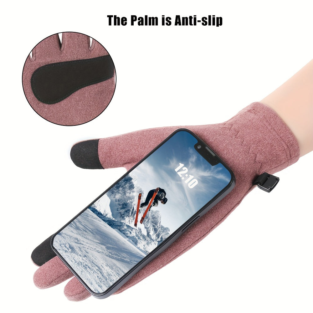 Gants tactiles doublés de ski en maille