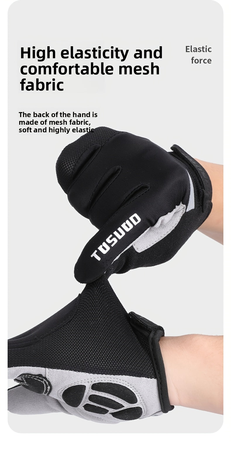 Gants de vélo à paume renforcée en maille, Tosuod, brun