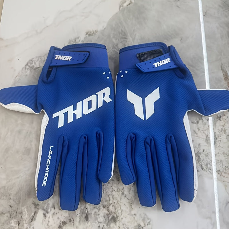 Gants de moto fins, dos aéré, bleu