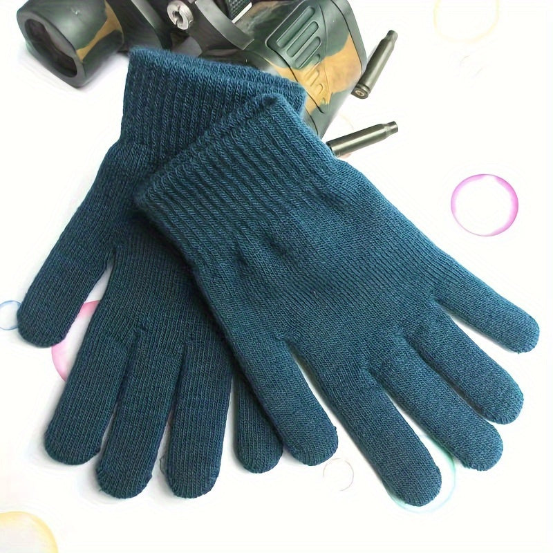 Gants thermiques de vélo en maille, bleu, noir, gris, rouge et vert herbe