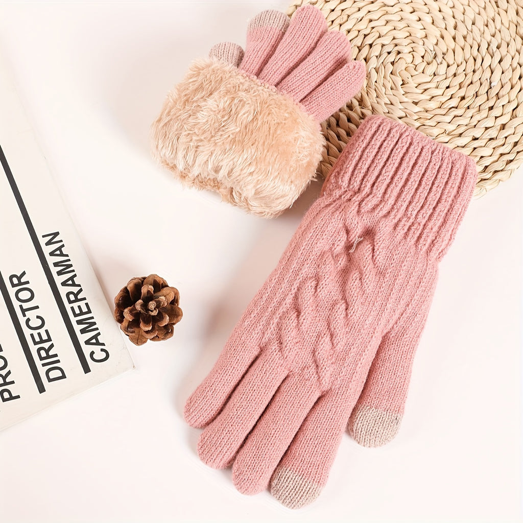 Gants tactiles doublés thermiques en maille