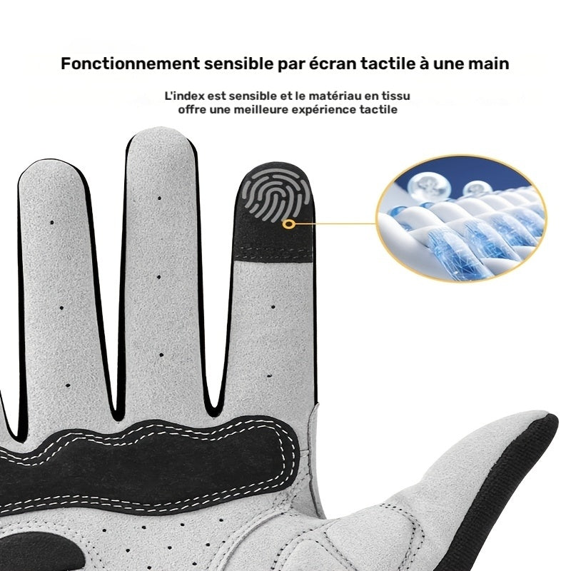 Gants de vélo à paume renforcée en maille, Tosuod, brun
