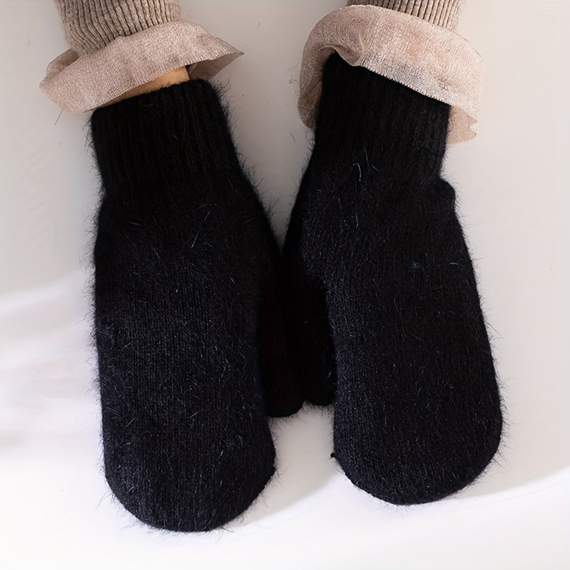 Moufles en maille duveteuse
