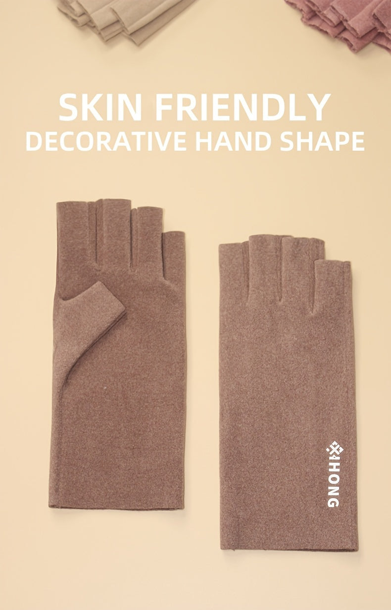 Gants sans doigts thermiques en maille, 8 coloris