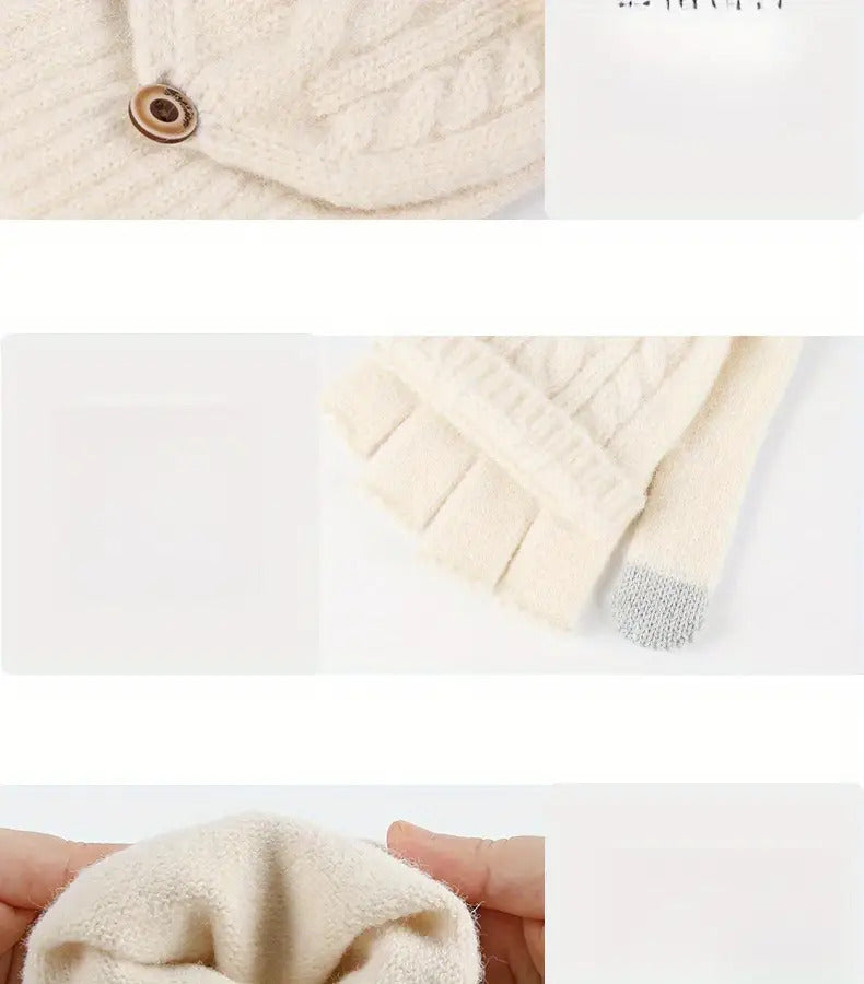 Gants sans doigts doublés en maille