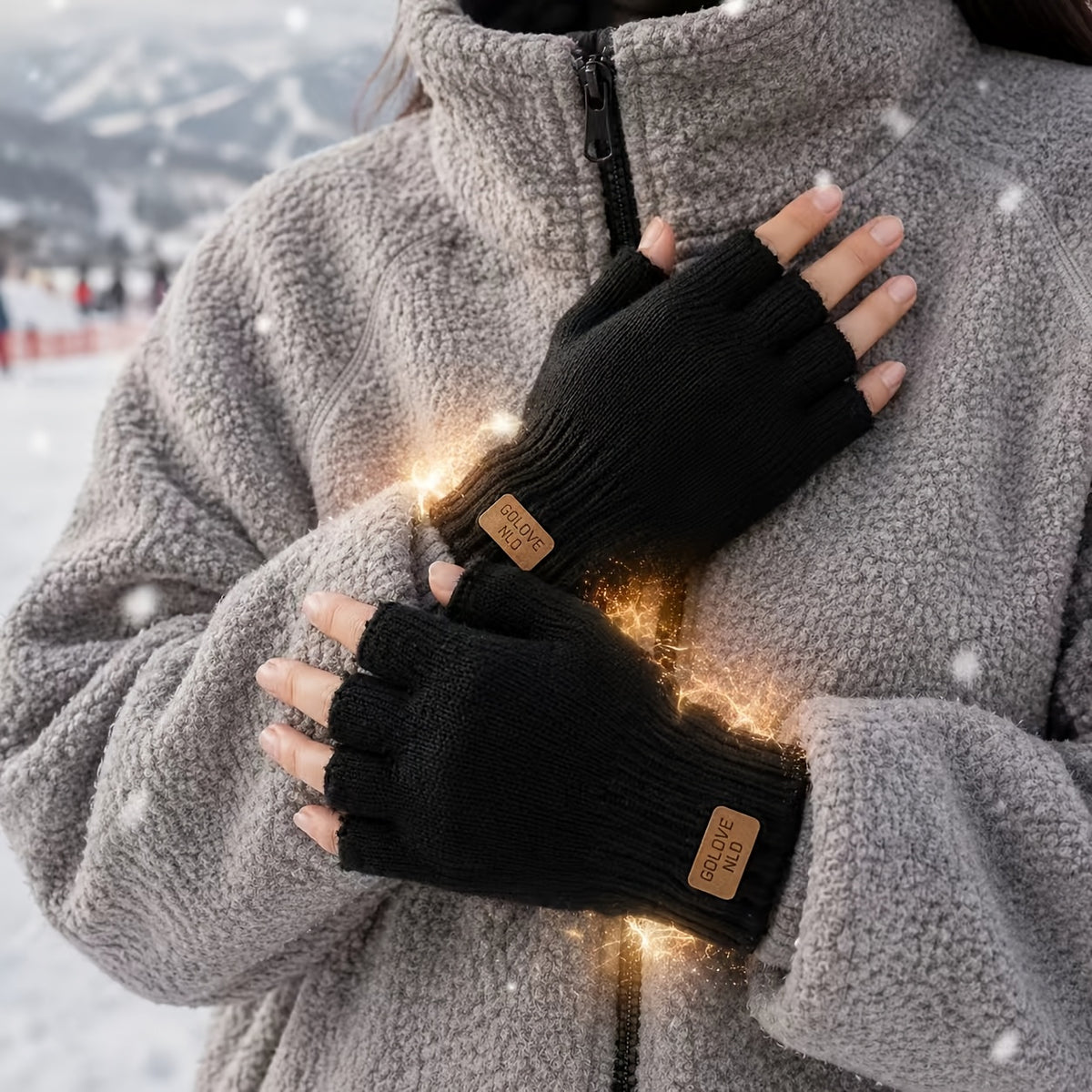 Gants Noirs Demi-Doigts