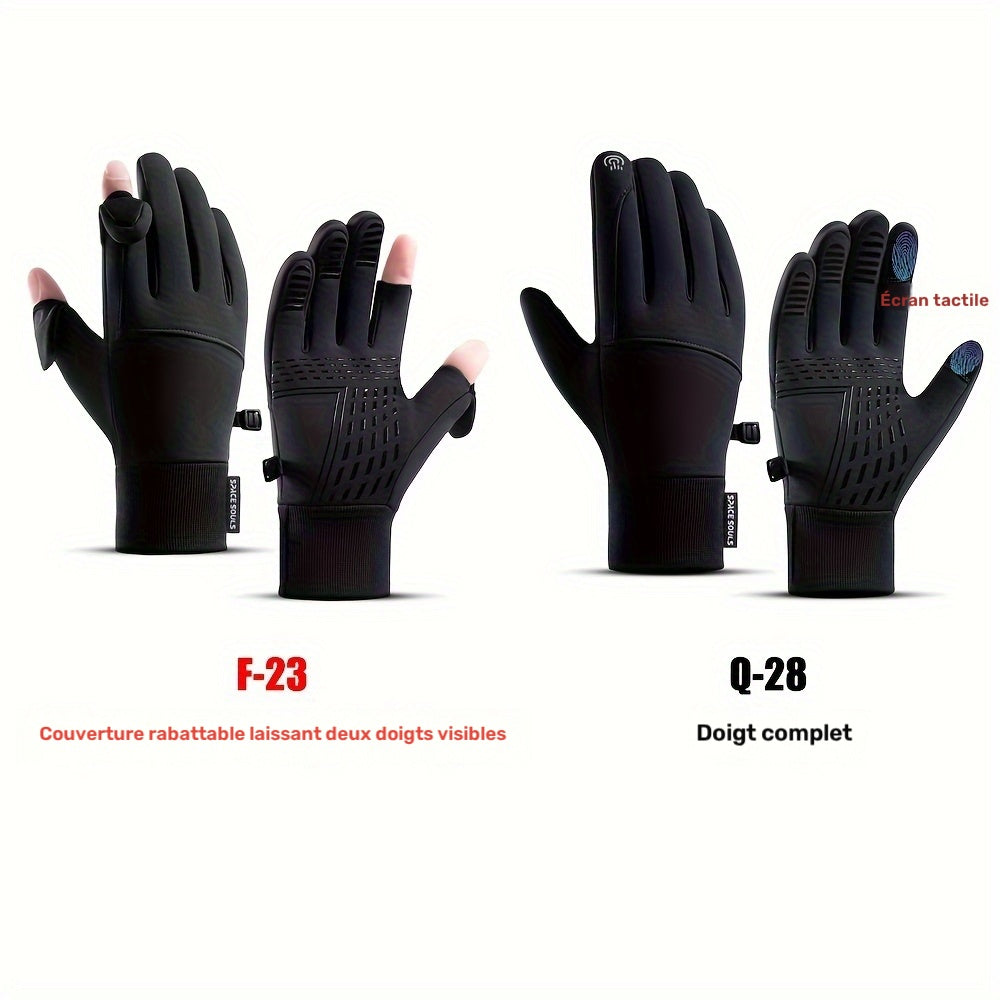 Gants à doigts rabattables à paume renforcée en softshell