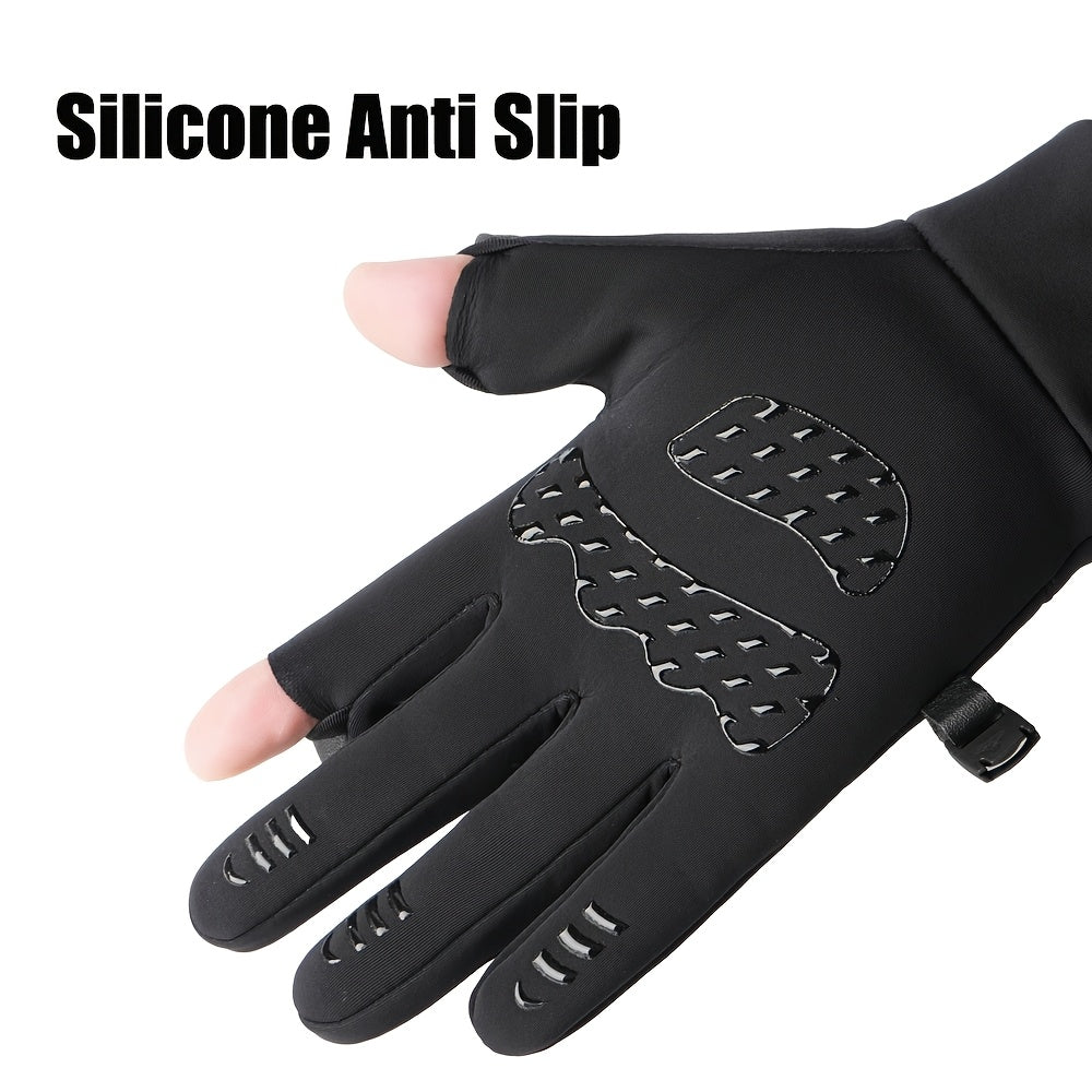 Gants à doigts rabattables tactiles à picots en softshell às oursons